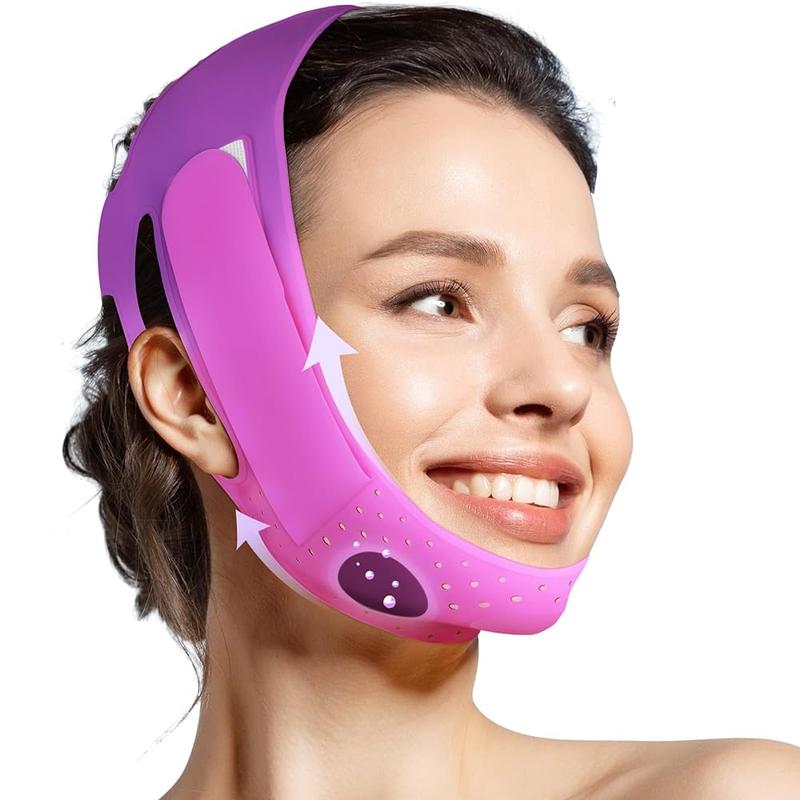 JUSRON V-Line Mask, Chin Up Mask V Shaped Face Mask, Soft Silicone Chin Strap Face Shaper to Removing Double Chin