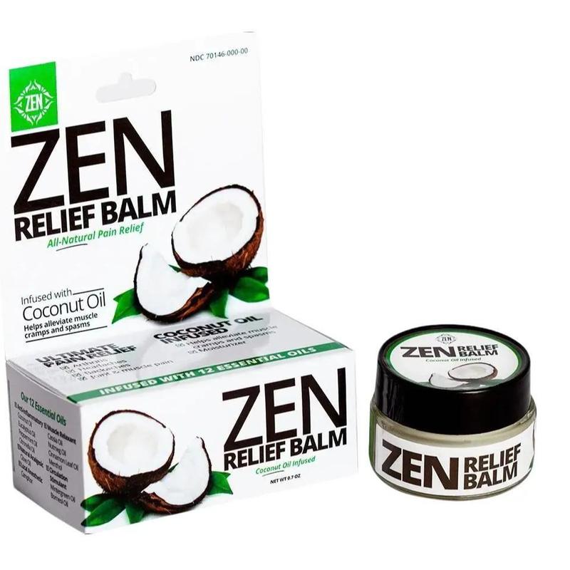 ZEN Balms Concentrated Coconut Aromatherapy Relief Balm for Wellness Fitness and Health Essential Treatment Body Care Oil