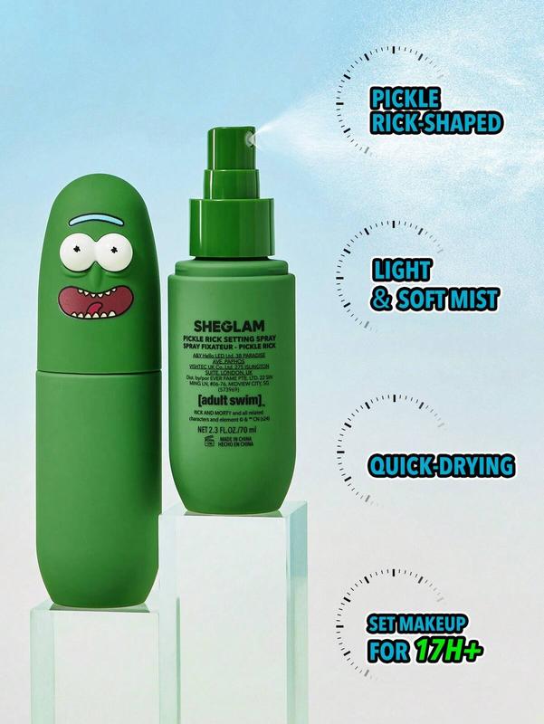 Rick and Morty X SHEGLAM Pickle Rick Setting Spray Moisturizing Long-Lasting Makeup Fixer Spray Oil-Control Non-Greasy Setting Spray For Makeup