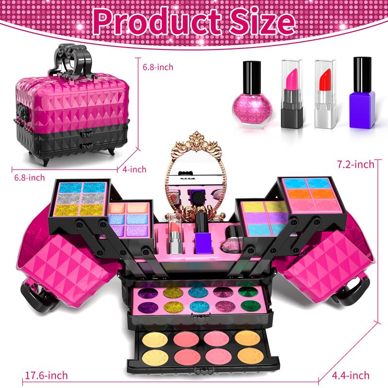 Make Up Kit, Pretend Play Toy Makeup Set Birthday, Makeup Kit, 52 Pcs Pretend Makeup