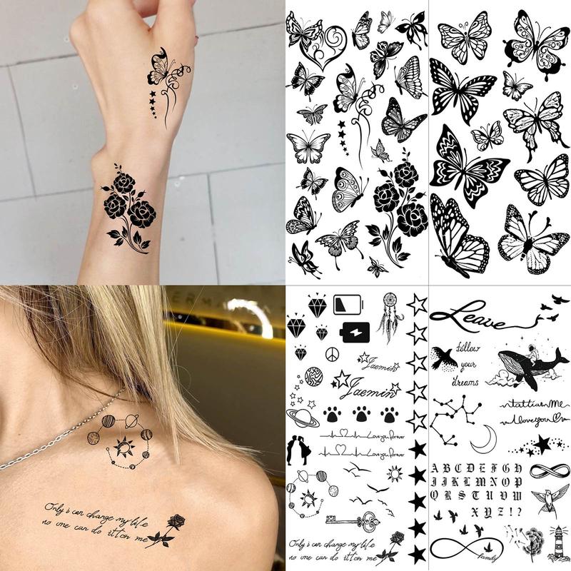 Animal Pattern Temporary Tattoo Sticker, 15pcs set Waterproof Fake Tattoo Sticker, Creative Body Art Sticker for Men & Women