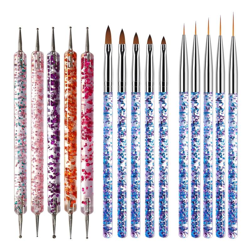 Professional Nail Art Drill Point Pen & Brush Set, 15pcs set DIY Nail Painting Decorations, Manicure & Pedicure Tools, Professional Nail Equipment, Nail Care Kit, Nail Art Accessories, Christmas Gift