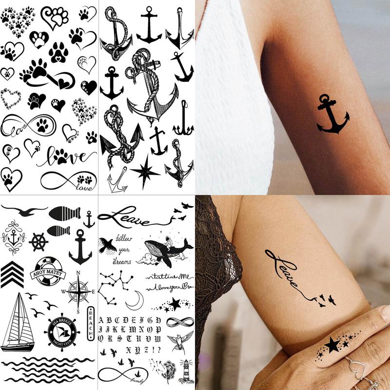 Animal Pattern Temporary Tattoo Sticker, 15pcs set Waterproof Fake Tattoo Sticker, Creative Body Art Sticker for Men & Women