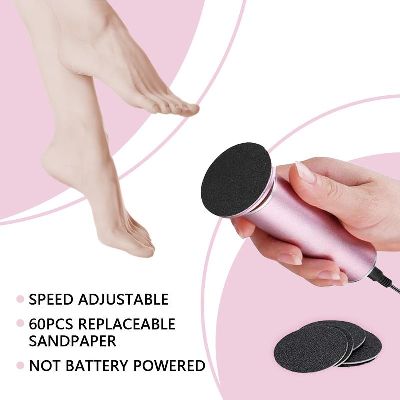 Electric Callus Remover for Feet ,Speed Adjustable,60pcs Replacement Sandpaper, Hard Skin Calluses Exfoliation, Footcare Accessories,Electric Foot Sharpener for Salon-grade Treatment of Men's and Women's Feet,Tiktok Shop Store,Christmas Gift