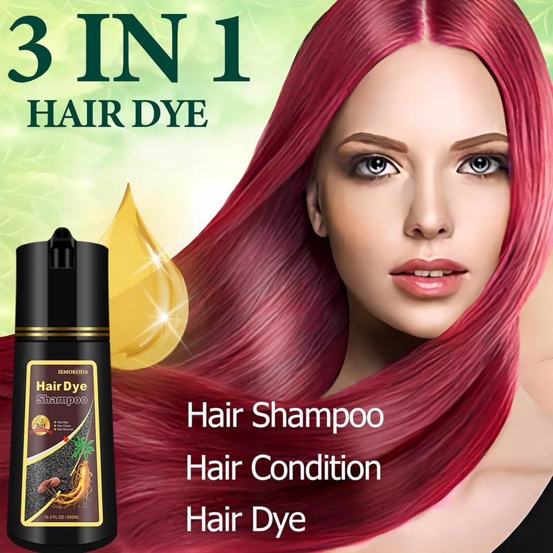 3-in-1 instant hair color shampoo, Quick hair dye,hair care,Fruity aroma-Black & Brown-Color–Plan+ Men's and Women's Gray Hair Shampoo