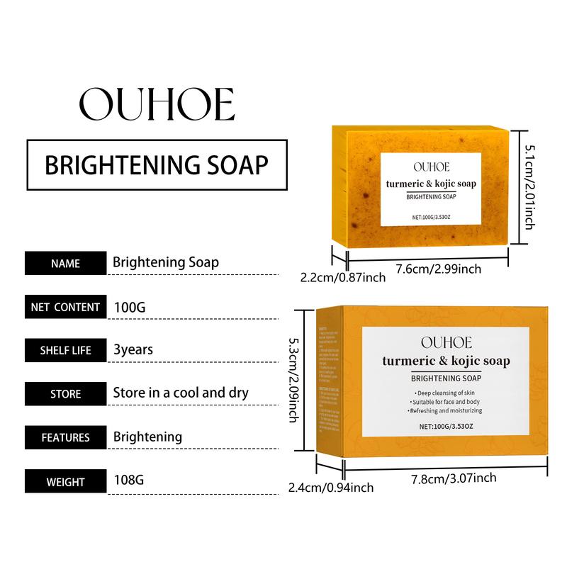 OUHOE lemon turmeric soap gently cleans the skin, moisturizes, replenishes water, and washes the face and body care soap Facial Foam