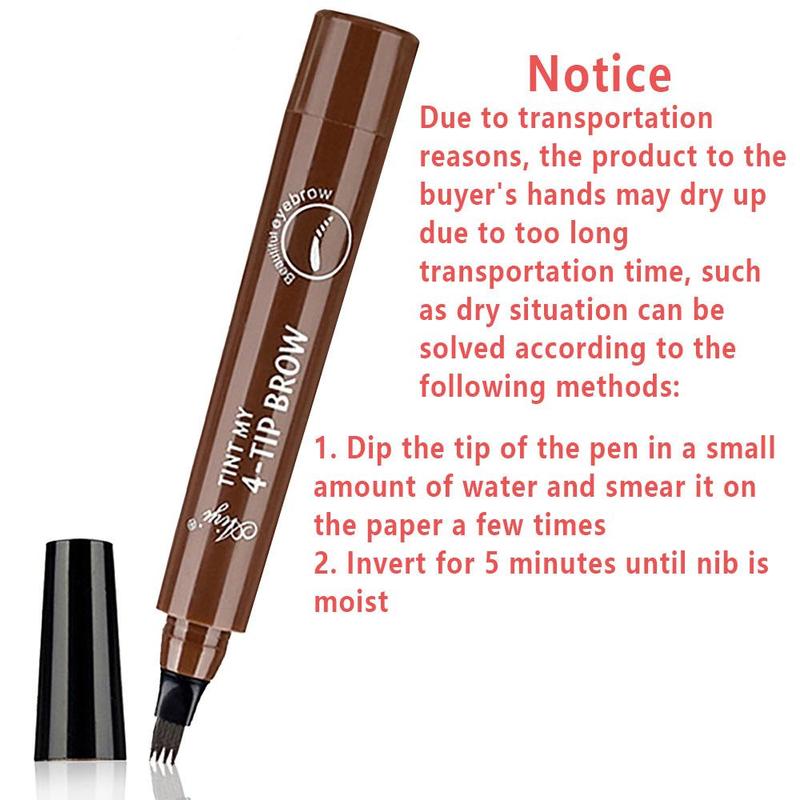 4 Fork Tip Liquid Eyebrow Pencil, 1 Count Waterproof Long Lasting Eyebrow Pen, Brow Styling Brush, Brow Shading & Filling Pencil, Eyebrow Pen, 4 Point Eyebrow Pencil Waterproof Eye Brown Makeup, Eye Brow Pen Cosmetic for Women