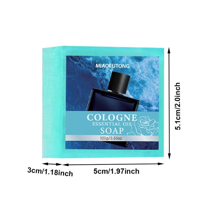 Men's Skin Cologne Essential Oil Soap Bar (100g), 1 Count Gentle Cleansing Oil Soap for Men, Cologne Smelling Soap for Men, Body Wash & Soap for Men