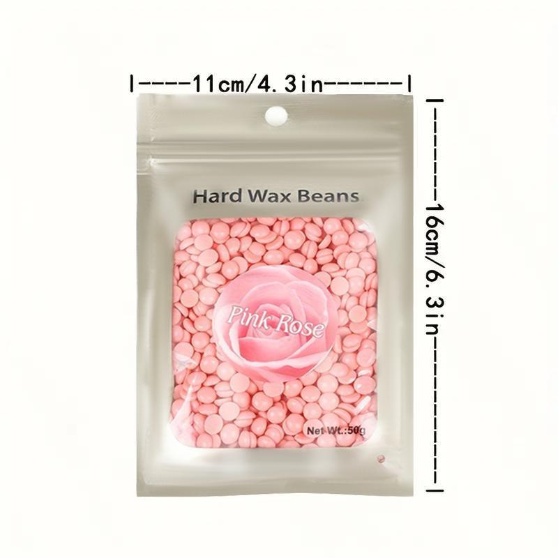 50g Hard Wax Beads for Hair Removal, 1 Bag Hair Waxing Bead for Face, Eyebrow, Legs, Armpit, Back and Chest, Home Waxing