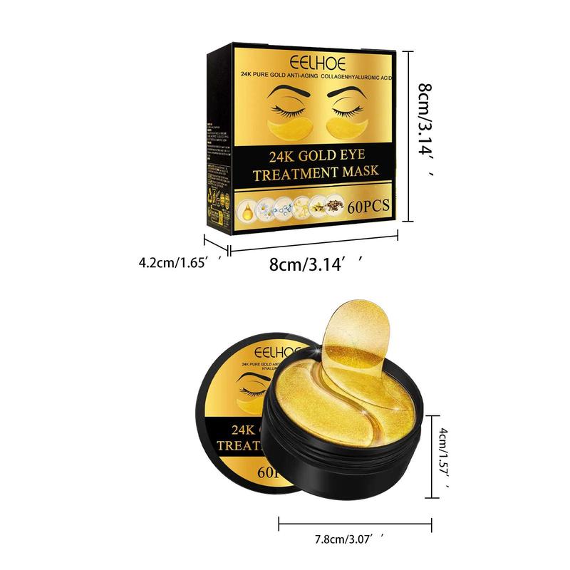 24k Gold Comfort Under Eye Patch, Skincare Moisturizing Eye Mask for Soothing Dry Skin, Hydrating Personal Eye Skin Care Supplies for Daily Use, Summer Skin Care Products Gold Under