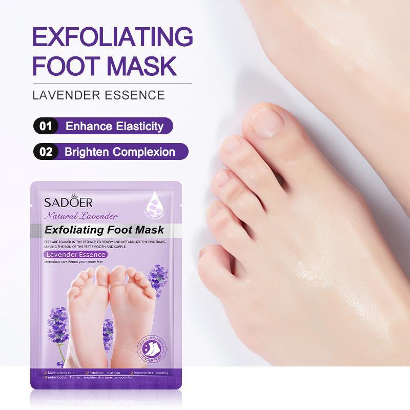 Lavender Natural Moisturizing Foot Masks, 3 Pairs Exfoliating Foot Care Mask, Foot Dead Skin Remover Mask, Callus Remove Covering Mask, Pedicure Foot Care Products