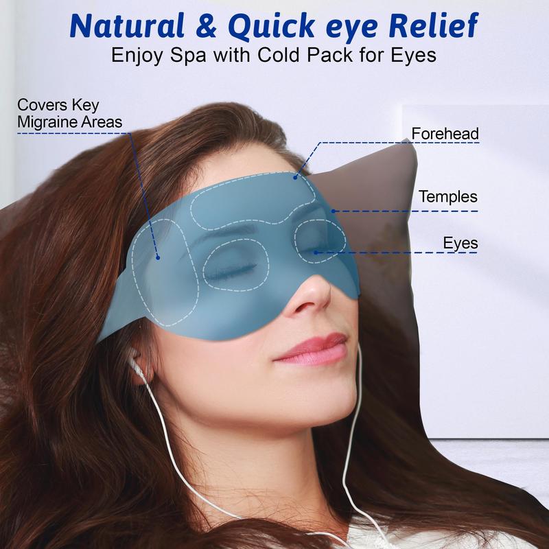 Trending! Cooling Eye Mask - Cold Eye Masks for Dark Circles, Puffiness, Headache, Migraines! Weighted Gel Eye Mask, Eye Ice Pack. Reusable Cold Eye Compress. Get Relief from Eye Discomfort!