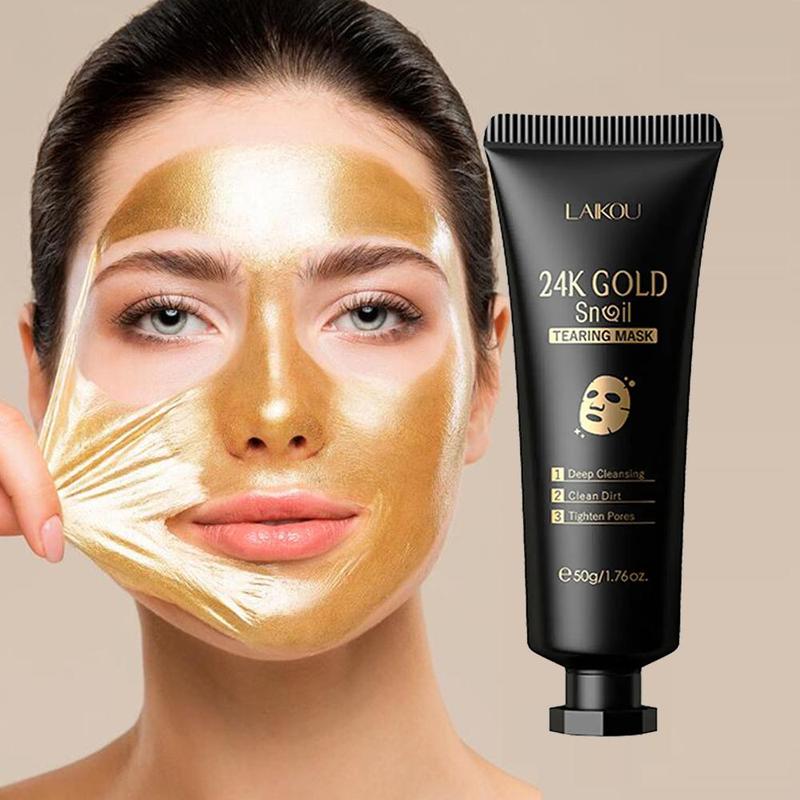 24k Gold Peel off Mask, Moisturizing Facial Mask, Deep Cleansing Facial Mask, Facial Skin Care Product for Women & Men, Christmas Gift