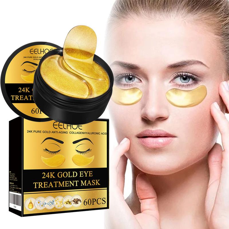 24k Gold Comfort Under Eye Patch, Skincare Moisturizing Eye Mask for Soothing Dry Skin, Hydrating Personal Eye Skin Care Supplies for Daily Use, Summer Skin Care Products Gold Under