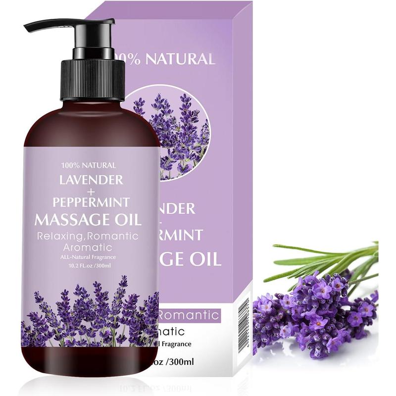 Massage Oil with Lavender Almond Peppermint and Coconut Massage Oil Ideal Body Oil for Skin Moisturizing for Men and Women 5.1 fl.oz