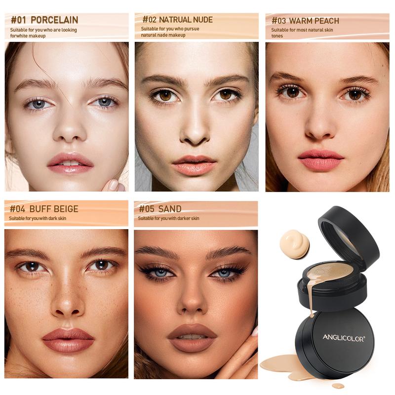 Mushroom Head Air Cushion CC Cream Strong Concealer,Face Makeup Cushion Foundation Long-Lasting,Moisturizing BB Cream Makeup All Skin Types