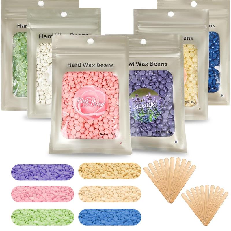 50g Hard Wax Beads for Hair Removal, 1 Bag Hair Waxing Bead for Face, Eyebrow, Legs, Armpit, Back and Chest, Home Waxing