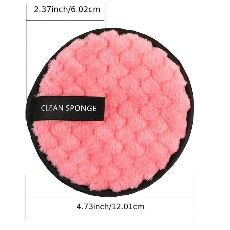 3pcs Reusable Makeup Remover Pad, Dual Sided Round Soft Facial Cleaning Puff, Washable Make Up Removing Tools