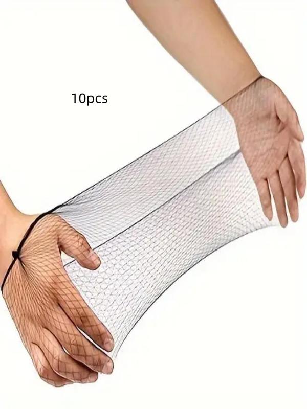 Solid Color Elastic Hair Net, 10pcs Invisible Hair Net Grid Close-up, Lightweight, Breathable, Extensive Use, Perfect for Professional Stewardess, Nurse, Bank Clerk