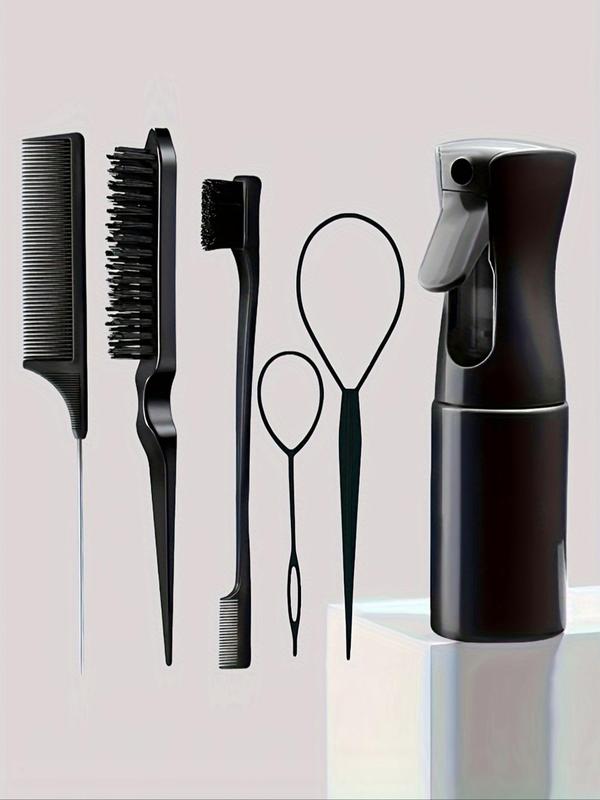 Hair Styling Comb Set, Haircare Tool Set, Including Hair Comb, Spray Bottle, Eyebrow Brush, Rat Tail Comb, Professional Durable Hair Salon Tools for Back To School, Fall Outfits, Fall Freshness Fall