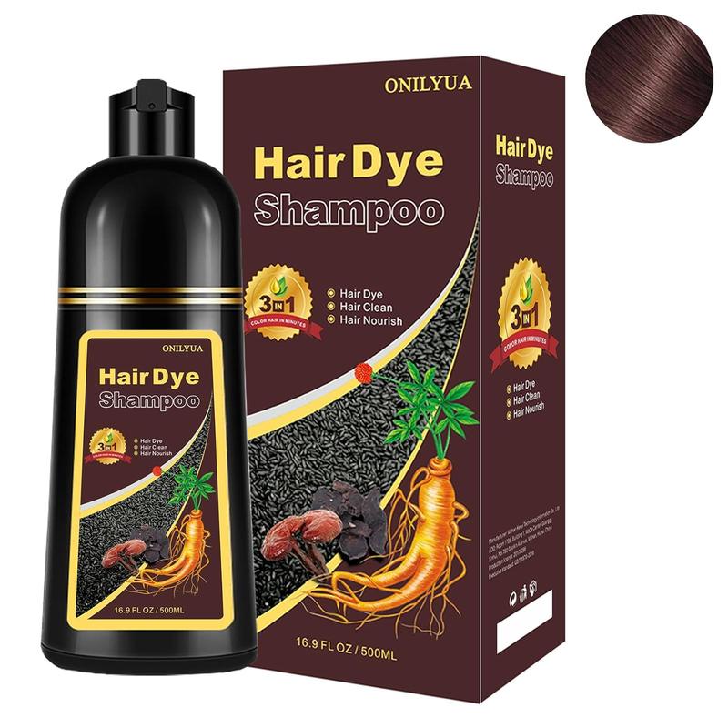 500ml Hair Dye Shampoo for Men &Women, Instant 3 in 1 +99.9% Grey Coverage - Plant Herbal Natural Ingredients Haircare Salon