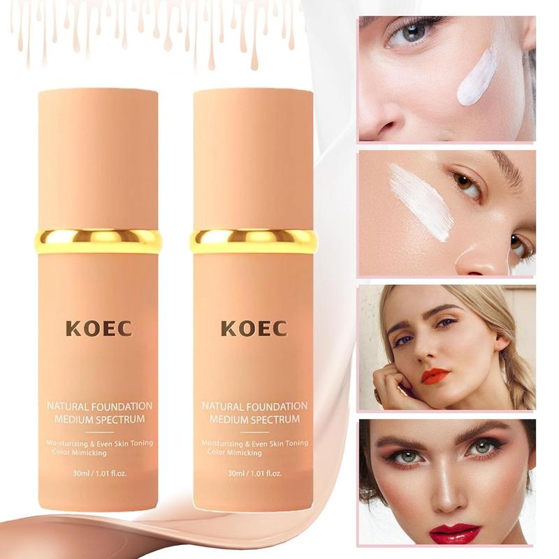 KOEC 4 In1 Concealer Coverag Liquid Foundation, Hydrating Nourishing and LonglastingFormula with Medium Coverage,  Natural Looking Finish Makeup Clear