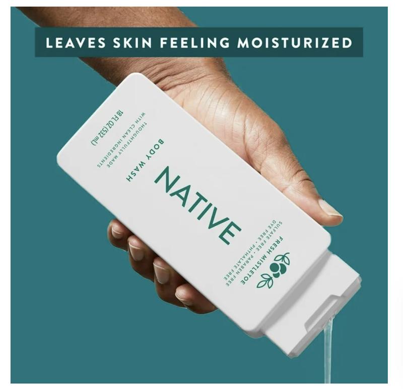 Native Limited Edition Body Wash Fresh Mistletoe, 18 oz