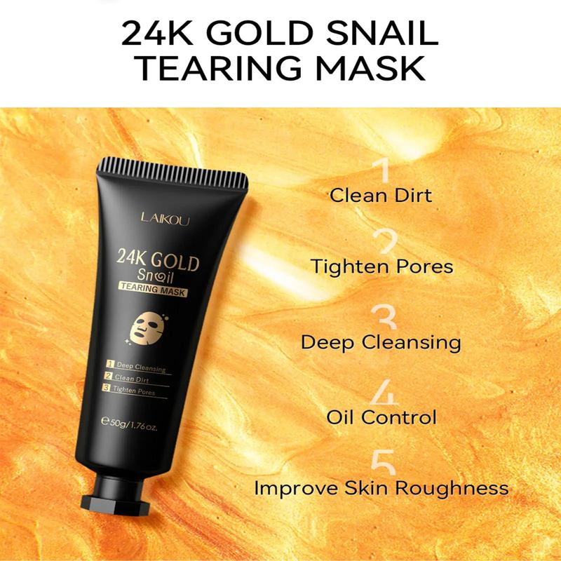 24k Gold Peel off Mask, Moisturizing Facial Mask, Deep Cleansing Facial Mask, Facial Skin Care Product for Women & Men, Christmas Gift