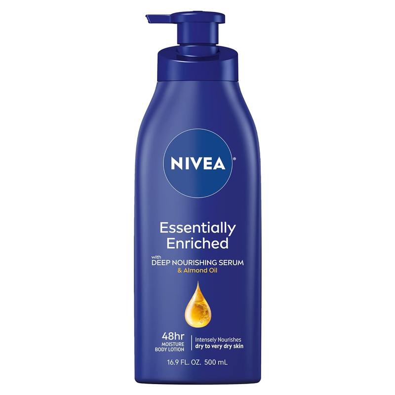 NIVEA Essentially Enriched Body Lotion for Dry Skin, Pack of 2, 16.9 Fl Oz Pump Bottles (2 pack) Body Care Moisture Serum Daily