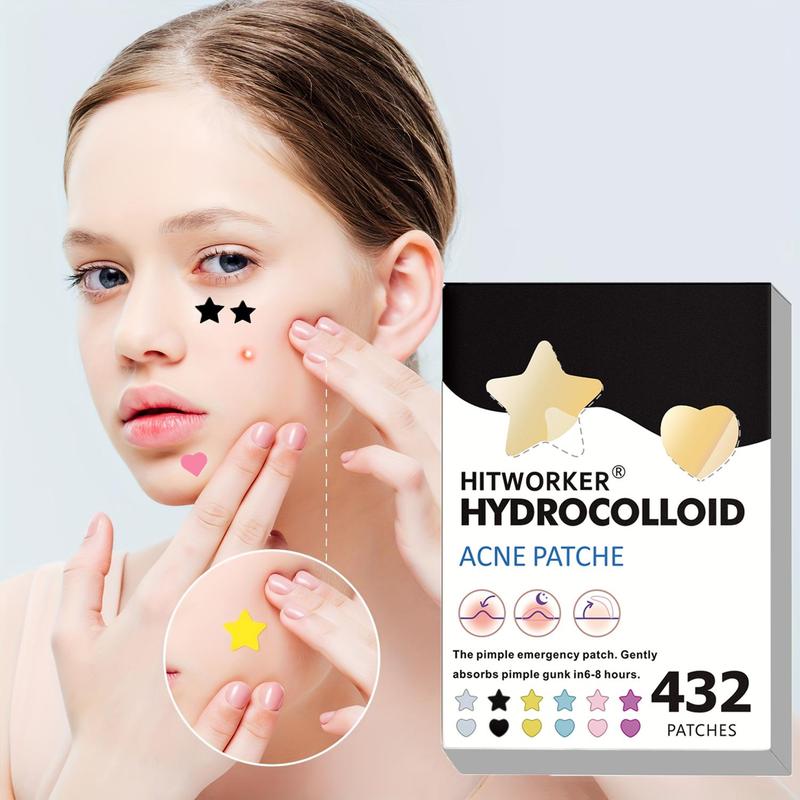 Star Shaped Hydrocolloid Acne Patch, 432pcs box Day & Night Acne Cover Sticker, Skin Care Product for Face & Skin Care, Christmas Gift