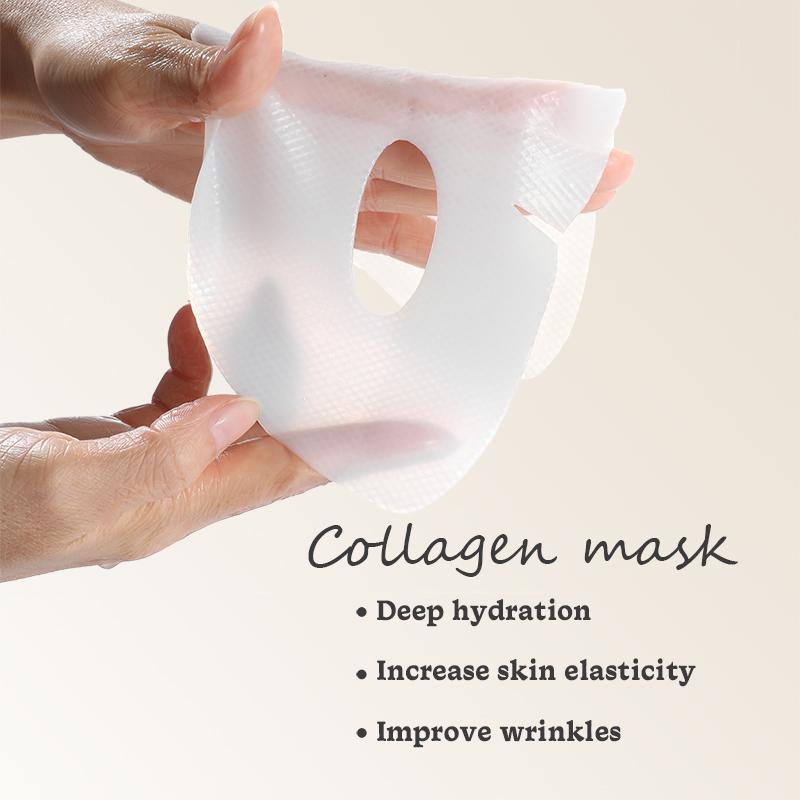 Urose-Collagen Face Mask - Hydrating Overnight Collagen Face Mask Deep Collagen Anti Wrinkle Lifting Mask - Pure Collagen Films for Improve Elasticity Firming And Moisturizing (5 pcs 1 Box) Skincare Skin Repair Comfort Moisturize