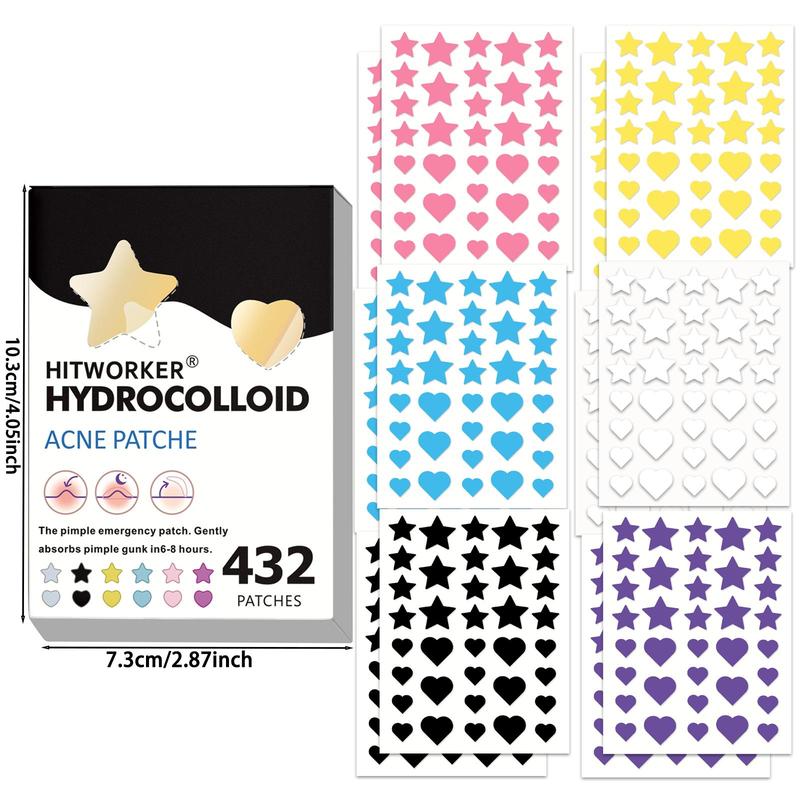 Star Shaped Hydrocolloid Acne Patch, 432pcs box Day & Night Acne Cover Sticker, Skin Care Product for Face & Skin Care, Christmas Gift