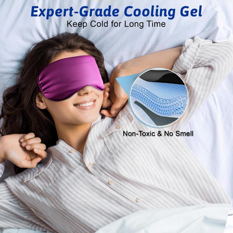 Trending! Cooling Eye Mask - Cold Eye Masks for Dark Circles, Puffiness, Headache, Migraines! Weighted Gel Eye Mask, Eye Ice Pack. Reusable Cold Eye Compress. Get Relief from Eye Discomfort!