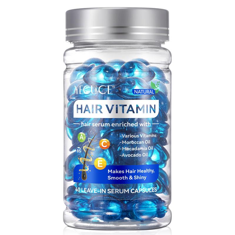 YECUCE Hair Vitamin Capsules, Comfort Hair Vitamins Serum, Haircare Repair, Hair Oil Capsules, Rich in Moroccan Oil, Vitamins A C E Pro B5,   Blend, Silky Restores Dry Frizzy Hair, Suitable for All Hair Types