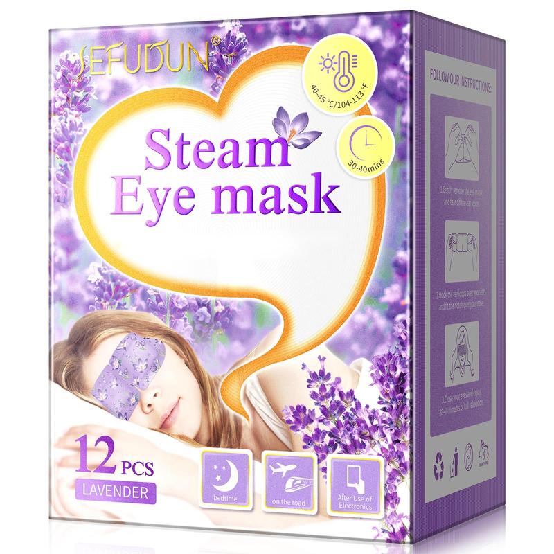 Sefudun Steam Eye Mask (12 PCS  BOX) Self Heating Warm Eye Mask Relaxation for Dry & Tired Eyes