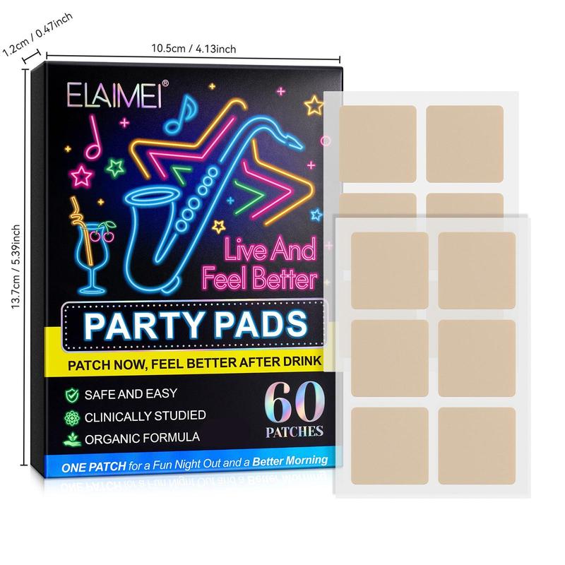 Party Stickers, 60pcs box Professional Party Patch for Live and Feel Better After Drinking, Portable Body Care Patches for Men & Women