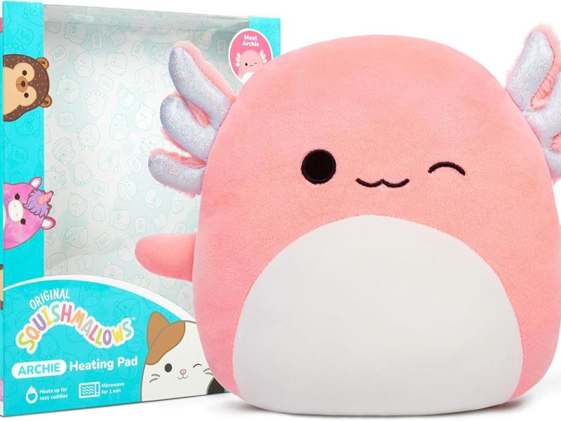 Squishmallows Archie The Axolotl - Lavender Scented Heating Pad for Cramps by Relatable