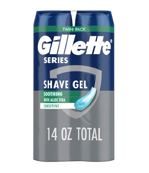 Gillette Series 3X Action Shave Gel, Sensitive Twin Pack, 7 Oz (Pack of 2) Aftershave Aloe