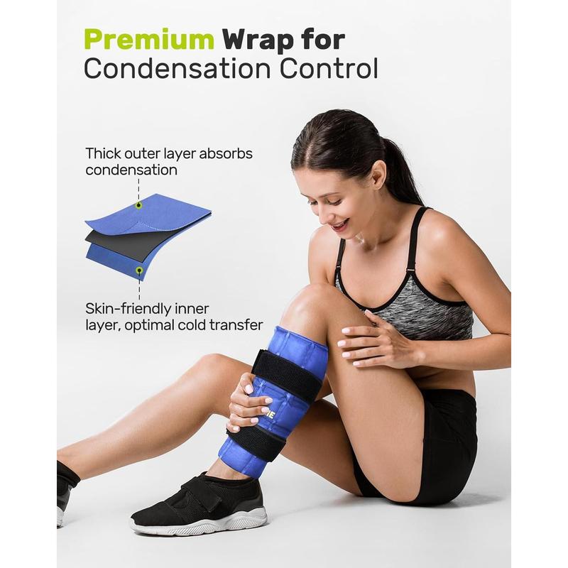 2 Pack XL Gel Ice Packs Wrap with Straps, 15.35"x11.4" Absorbent Cold Packs for Injuries Reusable Gel, Flexible Hot & Cold Compress for Knee Back Shoulder Pain Relief Tendonitis Swelling