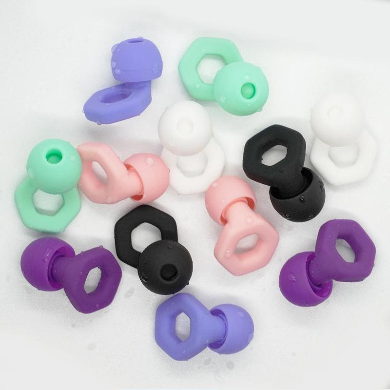 Silicone Ear Plugs for Noise Cancelling, 1 Set Including 1 Pair L Size Ear Plugs and 3 Pairs of 3 Sizes Ear Plug Covers, Ear Protection Earplugs for Sleep, Concerts, Work, Study