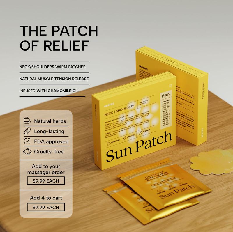 Sun Patch |  Natural Warming Relief Patches, Perfect Companion for Massagers, Unique Scents, Muscle Comfort, Natural Ingredients, Long-Lasting Relief