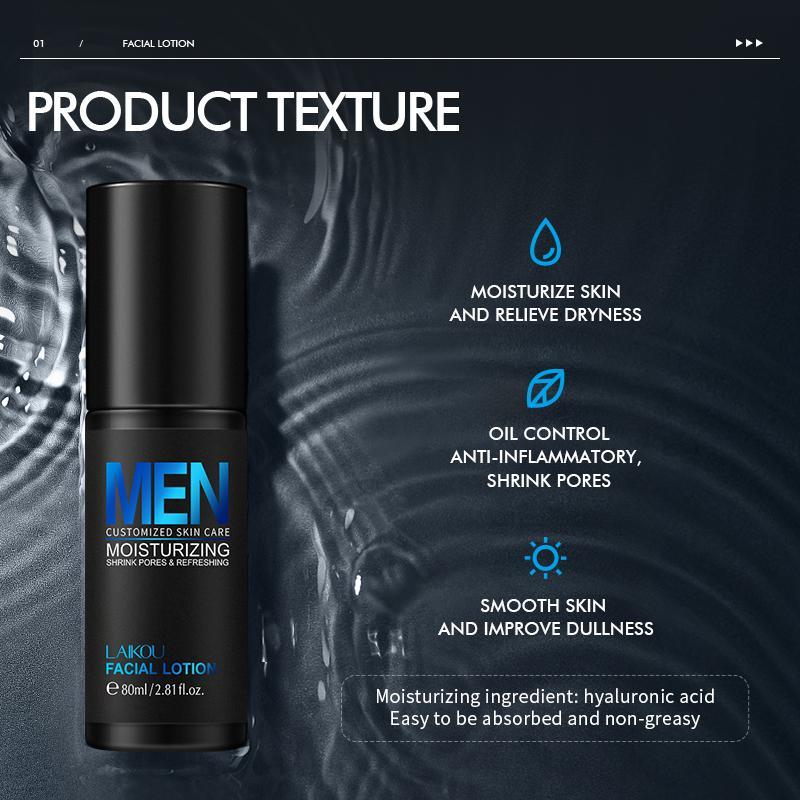 80ml Men's Facial Moisturizer, Oil-control Hydrating Facial Lotion, Soothing Moisturizing Facial Cream, Deeply Hydrate & Comfort Skin