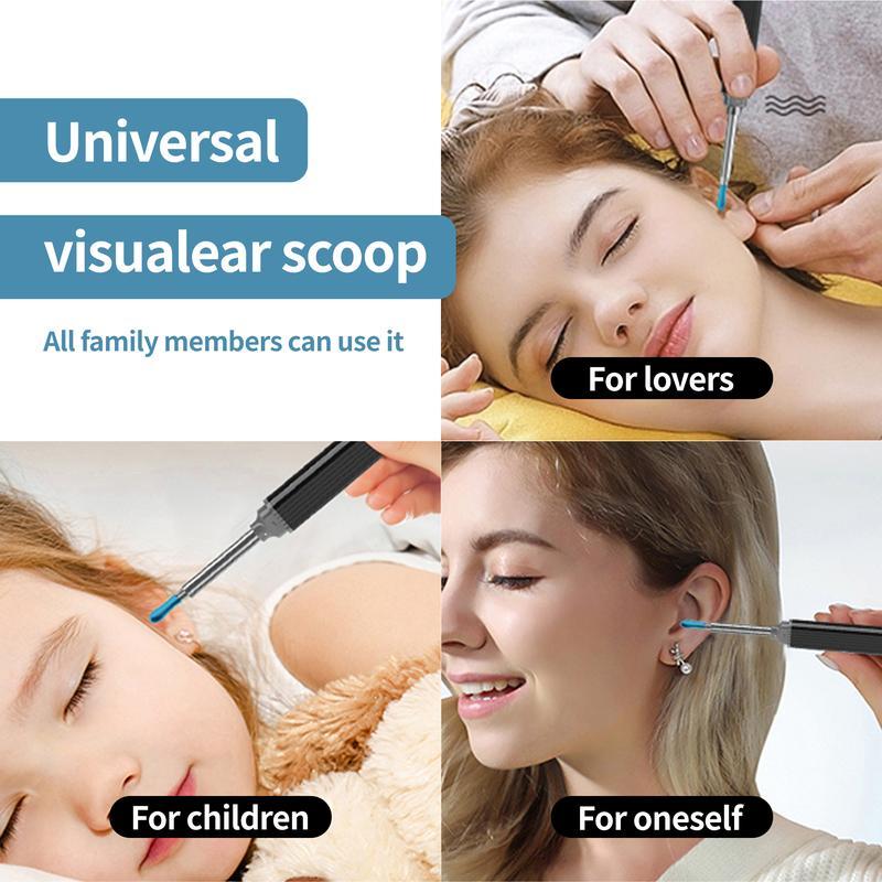 Ear Wax Removal Kit with Camera and Light, 360° Wide Angle Ear Cleaning Tool with 6 Ear Spoon And 8 Ear Picks Set for iPhone & Android Phones