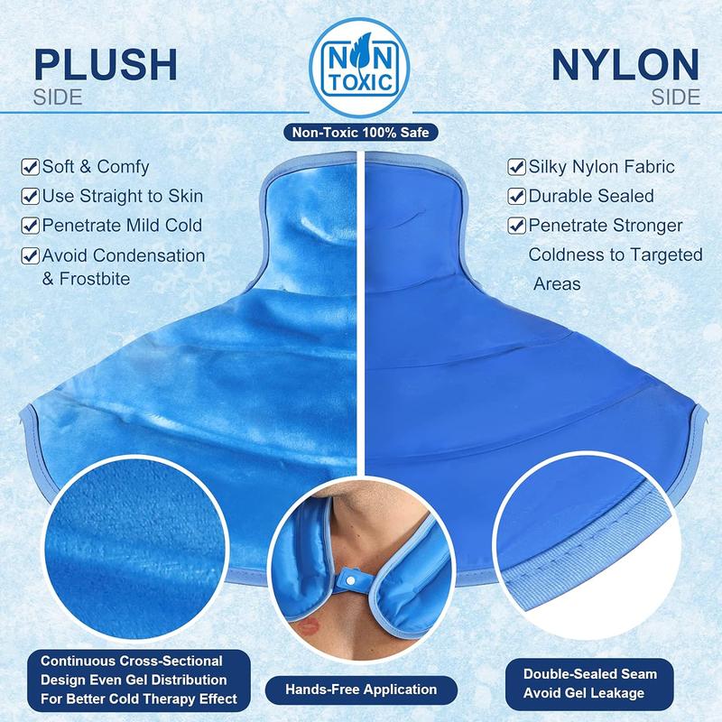 Ice Pack for Neck and Shoulders Cold Compress Therapy Shoulder Ice Packs for Injuries Reusable Gel, Large Upper Back Cold Pack Wrap for Swelling, Bruises, Sprain, Surgery