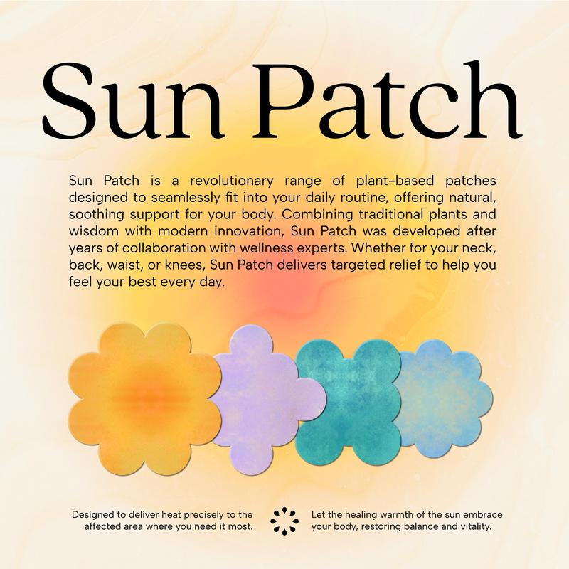 Sun Patch |  Natural Warming Relief Patches, Perfect Companion for Massagers, Unique Scents, Muscle Comfort, Natural Ingredients, Long-Lasting Relief