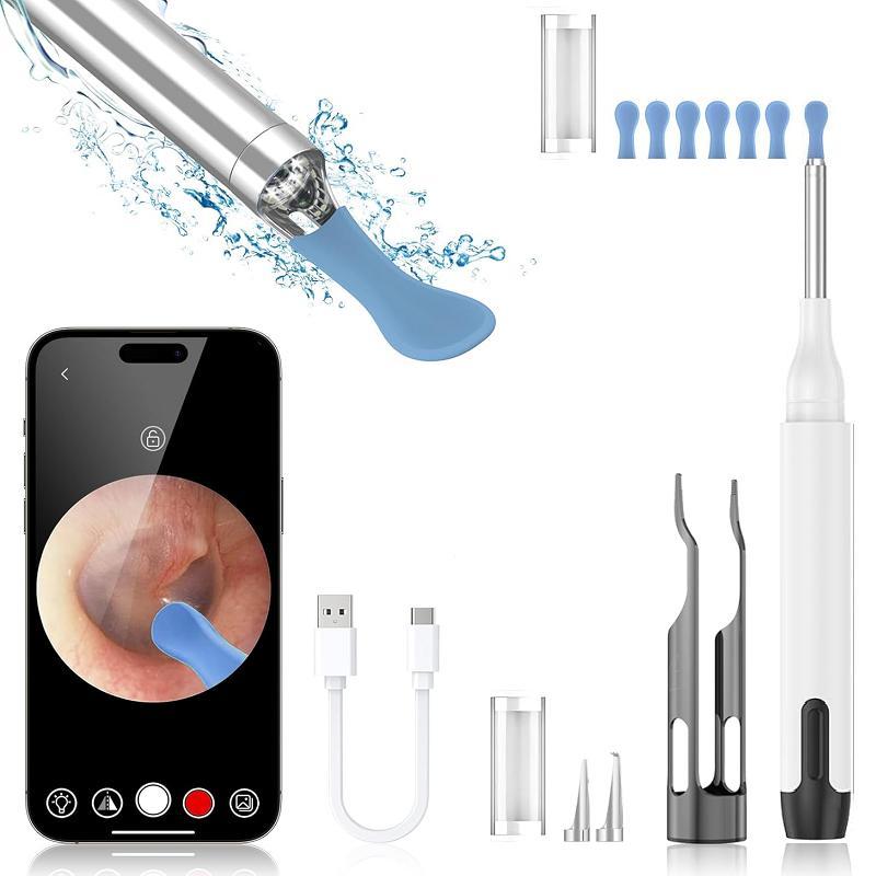 Ear Wax Removal Tool with Camera, Ear Cleaning Tool with 6 Counts Ear Pick, Ear Cleaning Tool with Light for Home & Travel