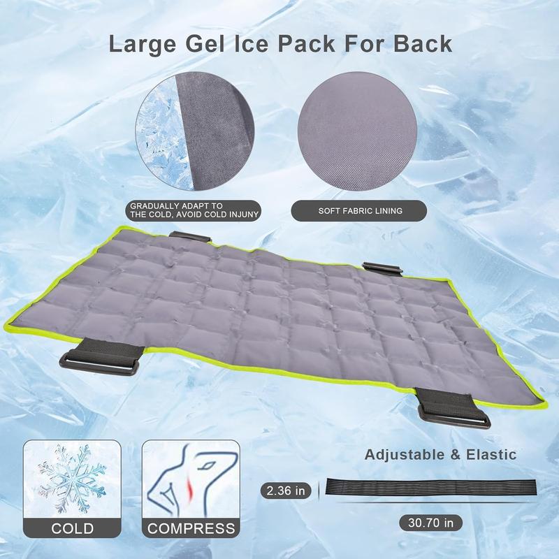 Ice Packs for Injuries Reusable, New Tech Large Gel Cold Pack for Full Back, Knees & Shoulder, Cold Compress Gel Pad, 21"x 13" Hot & Ice Pad Effective Pain Relief & Easy to Carry, Elegant Gray