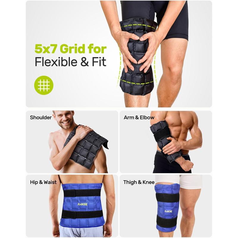 2 Pack XL Gel Ice Packs Wrap with Straps, 15.35"x11.4" Absorbent Cold Packs for Injuries Reusable Gel, Flexible Hot & Cold Compress for Knee Back Shoulder Pain Relief Tendonitis Swelling