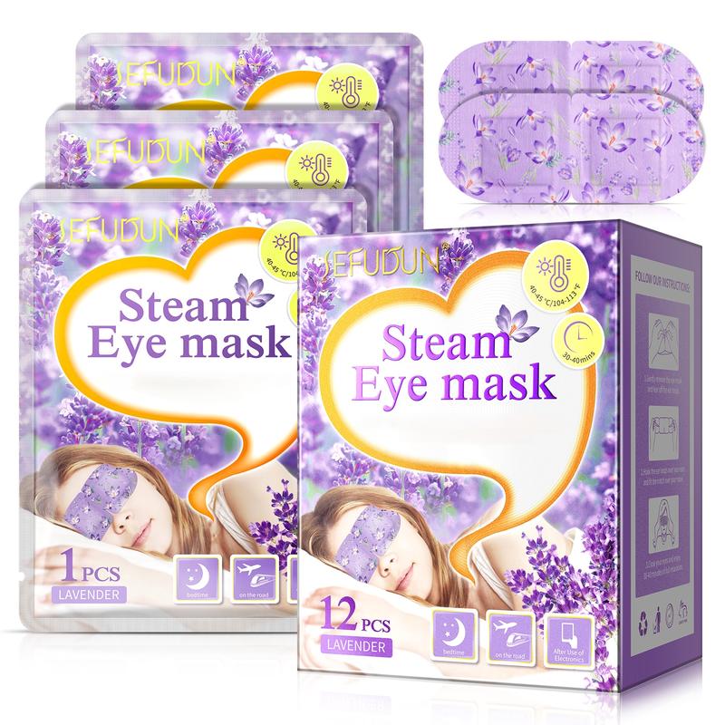 Sefudun Steam Eye Mask (12 PCS  BOX) Self Heating Warm Eye Mask Relaxation for Dry & Tired Eyes