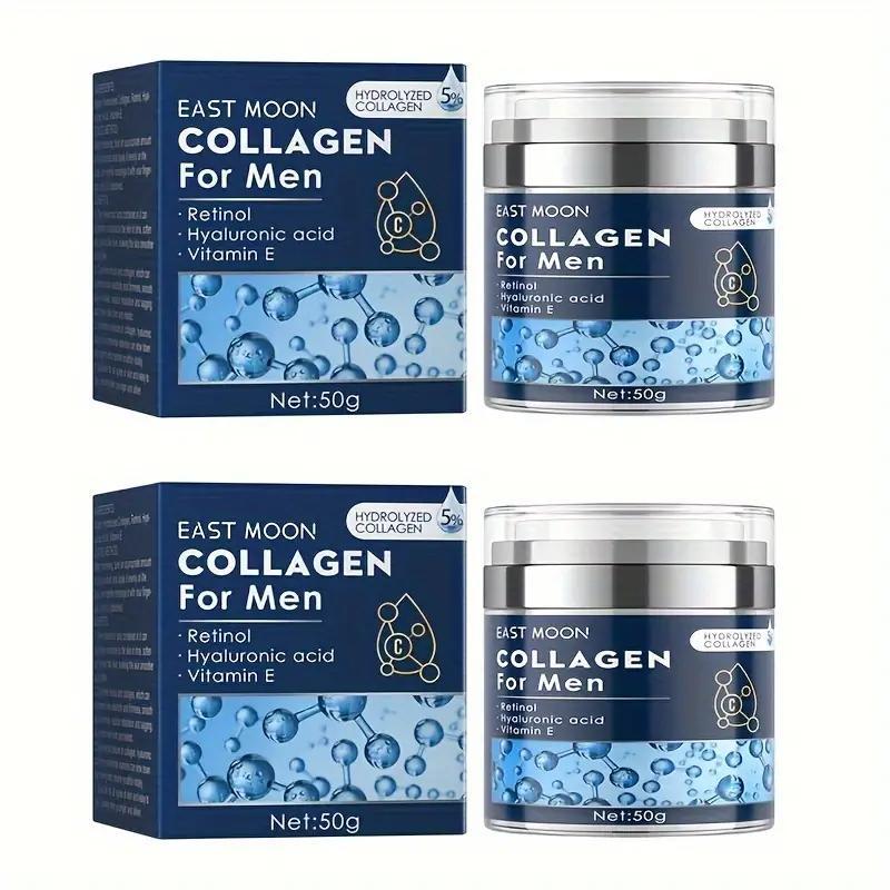 East Moon men's cream facial skin hydrationcream Each Collagen Cream for Men with Hydrating Retinol, Hyaluronic Acid & Vitamin E for Facial Moisturizing